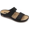 LEON 954 Sandali Zoccoli Sabot Pantofole Scarpe di Pelle, Donna, Nero, EU 36
