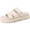 QUEEN HELENA Ciabatte Platform a Strappo Casual Donna X32-227 (Beige, Sistema Taglie Calzature EU, Adulto, Donna, Numero, Media, 35)