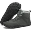 Mishansha Barefoot Shoes Invernali Uomo Stivaletti Scarponi Trekking Donna Inverno Scarpe Piedi Nudi Caldo Impermeabile Antiscivolo Stivali Grigio 44 EU