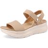 QUEEN HELENA Sandali Sportivi a Strappo con Sottopiede Ortopedico Casual Donna BZ430 (Marrone, Sistema Taglie Calzature EU, Adulto, Donna, Numero, Media, 36)