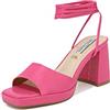 QUEEN HELENA Sandali con Tacco Medio con Lacci con Plateau Casual Eleganti Donna ZM9373
