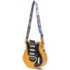 Piceioep Elegante borsa per chitarra con tracolla a forma di pelle PU, borsa a tracolla casual con tracolla regolabile per amanti della musica e viaggiatori, Giallo