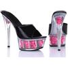denova's - Sandali da donna con plateau, tacco molto alto, tacco a spillo, per pole dance, Nero 3, 37 EU