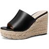 QUEEN HELENA Zeppe con Plateau Sandali Alti Casual Donna ZM9928 (Nero, Sistema Taglie Calzature EU, Adulto, Donna, Numero, Media, 36)