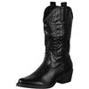 Elara Stivali da Cowboy Donna Motociclista Chunkyrayan 301-A32 Black-36