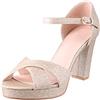 Elara Signore Pompe Tacchi Alti Tacco Strass Chunkyrayan 8173-GL-Gold-36
