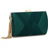 ZOUIQSS Pochette Donna,Pochette da sera Borsa da sera con frange,Borsa a tracolla Pochette da cerimonia nuziale Elegante Clutch con a catena