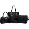 Lengender Borsa da donna alla moda, 6 pezzi, in pelle PU, con borsa a tracolla + portafoglio + portacarte