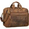 STILORD Borsa Business in Pelle Uomo marrone - Ampia Portadocumenti Valigetta per Laptop da 15,6 Pollici - Borsa a Tracolla Bruno Vintage in Vera Pelle Nelson