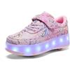 HUSKSWARE Pattini a Rotelle Regolabili per Ragazzi e Ragazze, 4 Ruote, Nero/Bianco, 28-40 EU, 668 Rosa, 36 EU