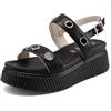 QUEEN HELENA Sandali Platform con Borchie Donna X34-97 (Nero, Sistema Taglie Calzature EU, Adulto, Donna, Numero, Media, 35)