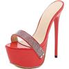 WOkismD Sandali con Tacco Alto 16CM/6.29IN Stiletto Party Abito da Sera Prom Sexy Nightclub Scarpe da Donna