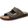 Fly Flot Alvignano, Ciabatte Uomo in Ecopelle, con Due Fibbie Regolabili, Sottopiede in Pelle, Verdone, 40 EU