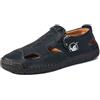 Generic Sandali Uomo Pelle Sandali Antinfortunistiche Uomo Traspiranti Piatti Indossare Ogni Giorno Resistenti Camminare Allaperto Estate Primavera Autunno Scarpe Estive Senza Lacci Sport