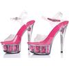 denova's Sandalo a spillo da donna in vernice da 15,2 cm con plateau e plateau, Fucsia 2, 39 EU