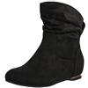 Elara Stivaletti da Donna con Tacco a Zeppa Chunkyrayan Nero AB02-25 Black-39
