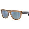 Ray-Ban Occhiali da sole unisex Rbr0501s Boyfriend Reverse, Trasparente marrone caramello/grigio scuro turchese, 56 mm