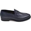 Malu Shoes Mocassino Uomo Collage con bendina in Vera Pelle Nappa Blu Matte Classico Elegante Fondo Cuoio con Antiscivolo Cerimonia (42 EU)