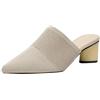 Generico Sandali Donna Comodi Scarpe Nere Donna Eleganti Ciabatte da estive con Punta Chiusa,Tacco,Tacco a Spillo,in Tessuto,Casual,con Sandali Zeppa Estive (Beige,37)