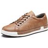 Asifn Scarpe da Skateboard Casual in Pelle da Uomo Moda Lace Up Loafers Antiscivolo Flats Trendy Business Comode Sneakers
