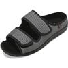 XINCHIA Pantofole confortevoli per diabetici, da uomo e donna, vestibilità extra larga, in memory foam, punta aperta, regolabili, per artrite ed edema, Grigio, 39.5 EU