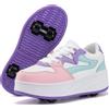 ANEFUN Scarpe da skate per donne e ragazze, con ruote staccabili, scarpe sportive adatte per Halloween, Natale, feste di compleanno, regali bianco-viola