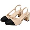 ticticlily Sandals Donne Slingback Pumps Chiuso Punta Rotonda Tacco A Blocco Bicolore Casual Tacchi Grosso Scarpe da Ufficio