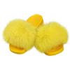 BININBOX Pantofole di Pelliccia di Volpe da Donna Estate Colorata Piuma Punta Aperta Sandali Slip-on (Giallo, Numeric_39)