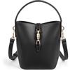 BOSTANTEN Borsa da donna in vera pelle borsa a tracolla borsa a tracolla borsa di design grande Hobo Bag, A-4407 nero, 12.7 x 18.49 x 15.24 cm