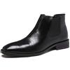 Generic11 Stivaletti Chelsea da Uomo Eleganti Stivali a Punta Impermeabili in Pelle retrò Stivaletti Antiscivolo Elasticizzati da Ufficio