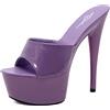MUYEY 15 Cm Tacchi Alti Donna Sexy Piattaforma Pole Dance Sandali Stripper Discoteca Party Dance Sandali Piattaforma Large Size Unisex,Viola,42