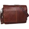 STILORD Alex Borsa da studente in pelle per l'università ufficio lavoro Grande borsa a tracolla vintage Messenger Cartella in cuoio Colore:cognac marrone scuro