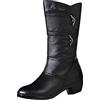 HOOUDO Stivali Texani Donna Comoda Stivaletti Estivi Neri Texani Stivaletti con Suola Antiscivolo Scarpe Argento Cerimonia Stivali Donna Neri