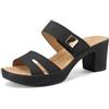 QUEEN HELENA Sabot con Tacco Largo con Sottopiede Ortopedico Donna BZ399 (BZ399 Nero, Sistema Taglie Calzature EU, Adulto, Donna, Numero, Media, 39)