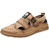 TWBFK Sandali da uomo eleganti da trekking, per sport all'aria aperta, sandali chiusi, in pelle, estivi, da spiaggia, da trekking, ortopedici, leggeri