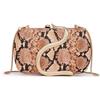 JIABAOZ Borsetta Da Sera Donna Clutch Con Stampa Serpente Elegante Pochette Piccolo Con Catena Borsa A Tracolla Per Cocktail Festa Ballo Cerimonia (stampa serpente marrone)