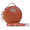 Catwalk Collection Handbags - Borsetta a Tracolla Rotonda in Pelle - Borsa Circolare Donna - Borsa a Mano Piccola - Tiffany - Marrone Chiaro