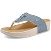 Fly Flot Ciabatta Infradito Donna in Microfibra con Fiori, Fodera Traspirante Air Flot, Sottopiede in Evopell, Avio, 35 EU