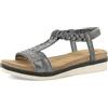 inblu Sandali Donna con Elastico e Fascia Intrecciata con Strass, Plantare in Pelle Imbottito