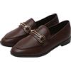 JiuQing Mocassini da Donna Scarpe Piatte alla Moda Scarpe da Ufficio Formali Slip-On in Pelle Tacco Basso Casual,Marrone,34 EU