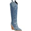 Generic Stivali da donna senza tacco al ginocchio per autunno e inverno Scarpe da donna Stivali da donna Stivali da cowboy in tessuto a punta con tacco super alto fino alla coscia stivali lunghi al ginocchio