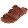 TKer Sandali infradito da donna con perizoma intrecciato, Comodo sandalo con plateau pantofole con punta ad anello, Sandali da viaggio estivi da spiaggia Sandali infradito a(Size:40 EU,Color:Rosso marrone)