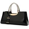 ZiMing® Borsa a Mano da Donna Borsa a Mano in Pelle Verniciata Borsa a Tracolla con Manico Hardware per Borsa da Festa di Nozze-Nero