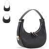 MARINA GALANTI, Borsa Hobo Piccola Donna in Vera Pelle, con Manico Allungabile, Chiusura a Zip e Taschina Interna, Made in Italy, Marrone Scuro