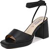 QUEEN HELENA Sandali con Tacco Medio con Lacci con Plateau Casual Eleganti Donna ZM9373
