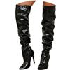 ticticlily Stivali Alti Donna Sopra Il Ginocchio Sexy Fashion Nightclub Scarpe con Tacco Alto D Nero 40 EU