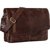 STILORD Marlon Borsa porta pc 15.6 pollici pelle Borsa da ufficio uomo Messenger a tracolla Moderna borsa porta documenti per università lavoro in cuoio vintage Colore:cognac - marrone chiaro
