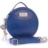 Catwalk Collection Handbags - Borsetta a Tracolla Rotonda in Pelle - Borsa Circolare Donna - Borsa a Mano Piccola - Tiffany - Blu