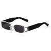 ETETGVG Occhiali Steampunk retrò quadrati piccoli Occhiali da sole rettangolari da uomo alla moda Occhiali da sole Hip Hop per donna, C3 Grigio argento, Taglia unica