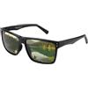 BUNVICK Occhiali Da Sole Polarizzati Ad Alta Definizione In Vetro Genuino Per Uomini E Donne, Design Italiano, Cuscino Nasale, Anti-Riflesso, UV400(6609 Bari Gray/Green)